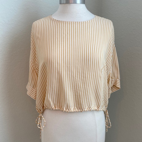 ZARA Striped Crop Blouse - Picture 2 of 10